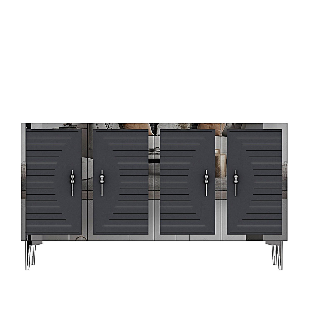 Μπουφές Ανθρακί
Ασημί 120x32x75cm | 555CHM1378