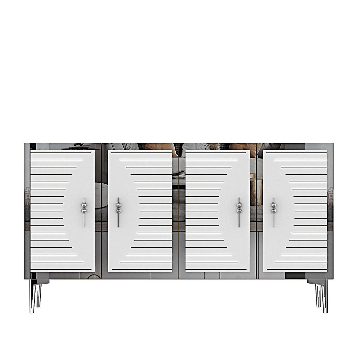Μπουφές Λευκό
Ασημί 120x32x75cm | 555CHM1379