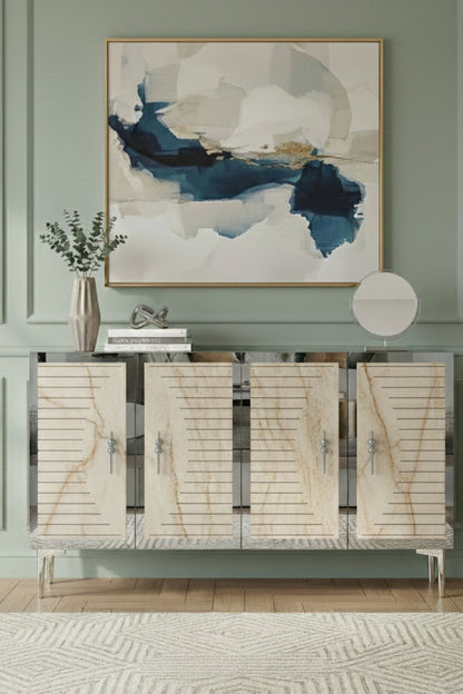 Μπουφές Λευκό
Τραβερτίνη
Ασημί 120x32x75cm | 555CHM1380