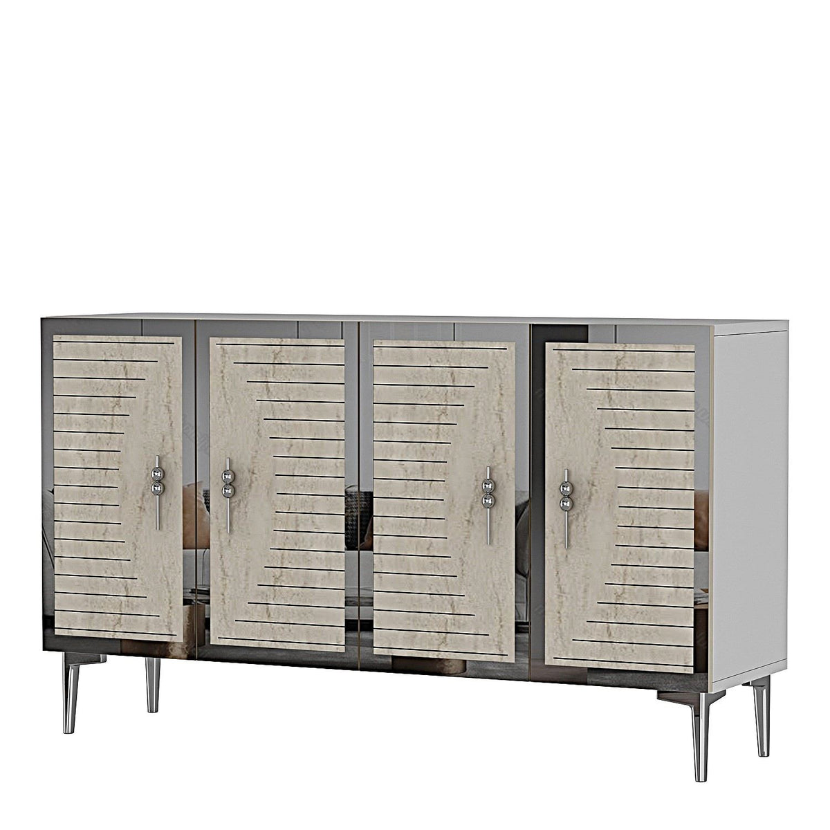 Μπουφές Λευκό
Τραβερτίνη
Ασημί 120x32x75cm | 555CHM1380