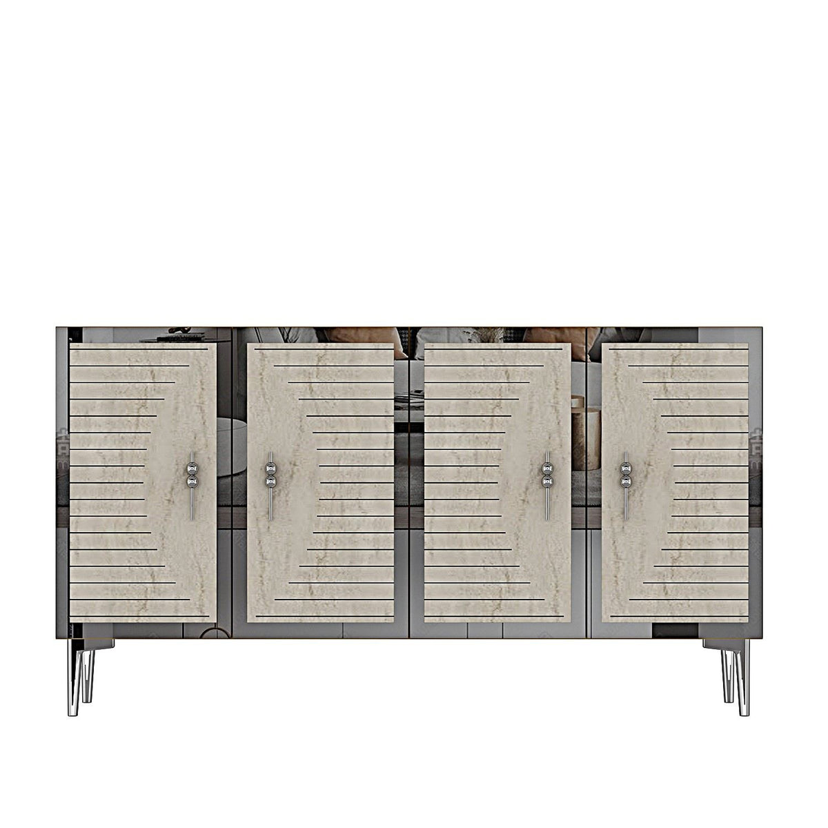 Μπουφές Λευκό
Τραβερτίνη
Ασημί 120x32x75cm | 555CHM1380