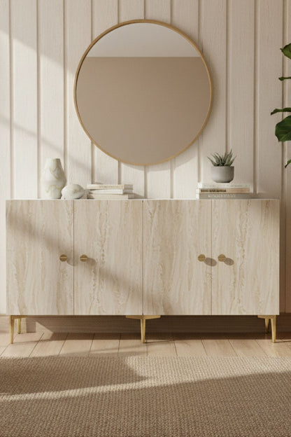 Μπουφές Λευκό
Τραβερτίνη
Χρυσό 150x32x75cm | 555CHM1383