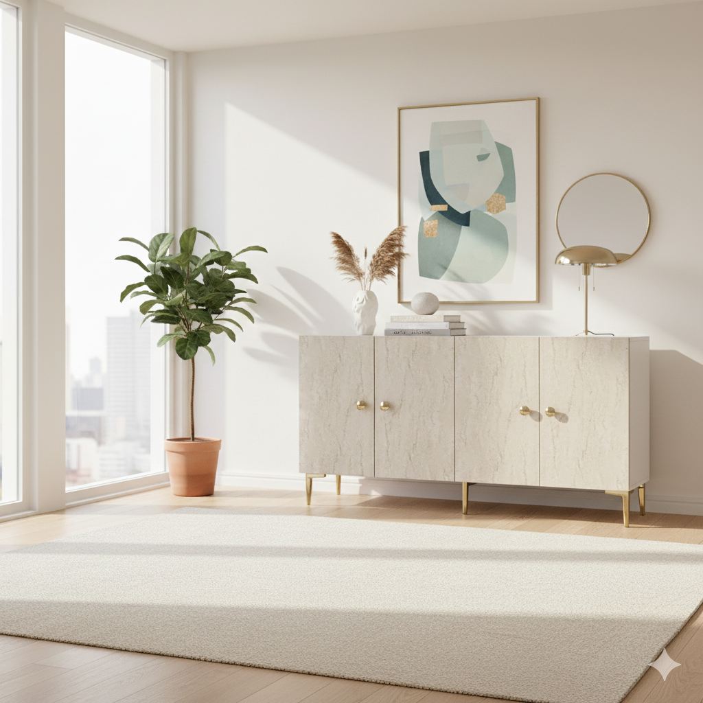 Μπουφές Λευκό
Τραβερτίνη
Χρυσό 150x32x75cm | 555CHM1383