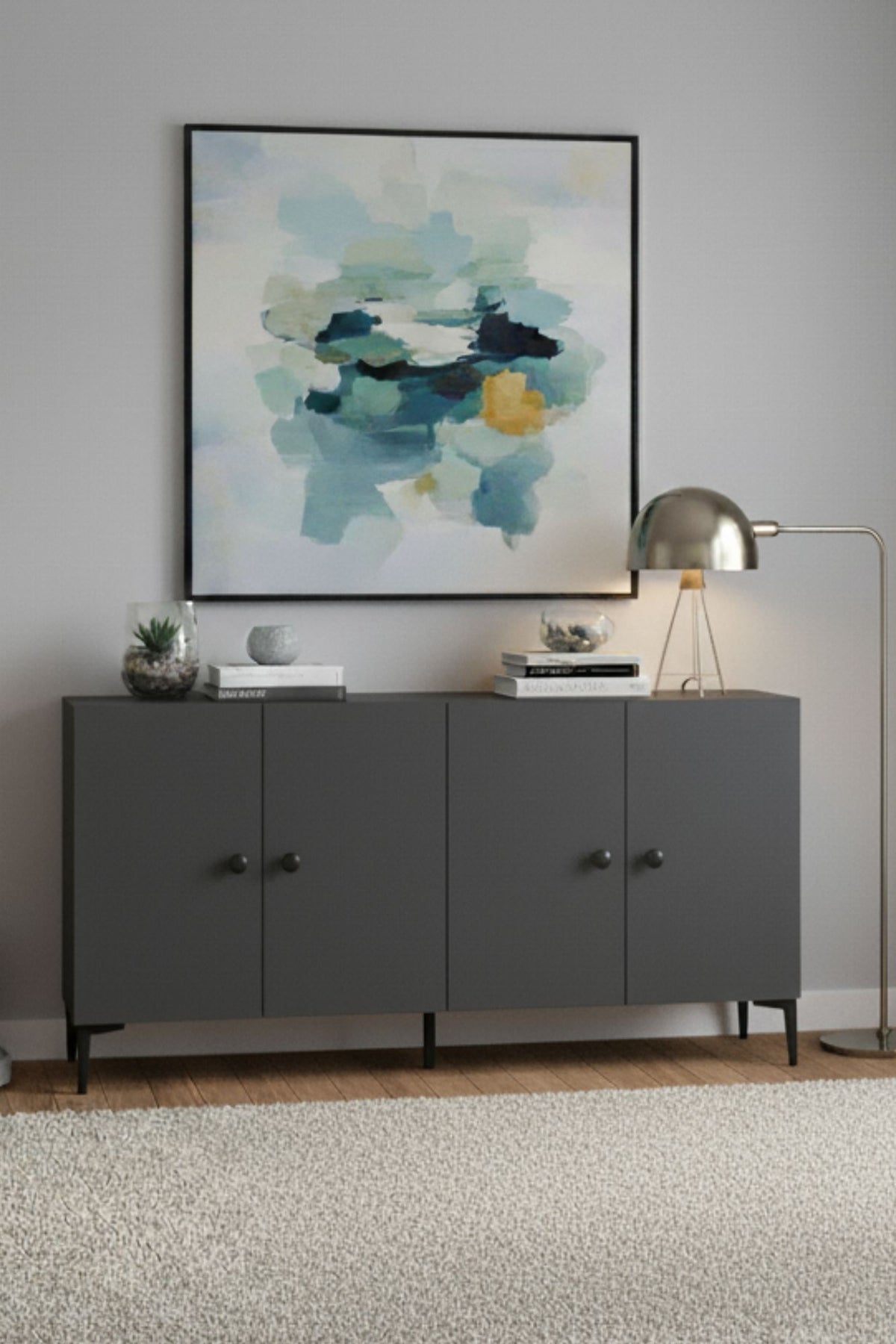 Μπουφές Ανθρακί 150x32x75cm | 555CHM1384