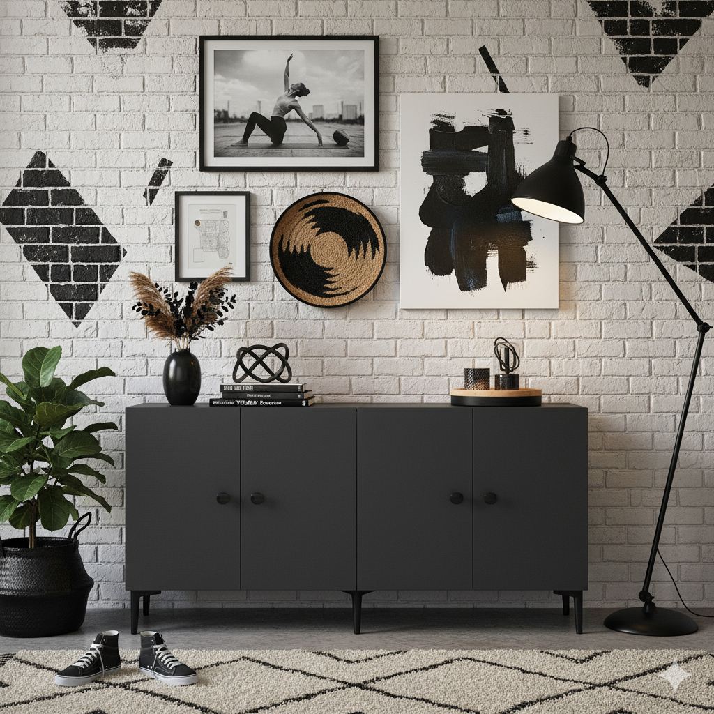 Μπουφές Ανθρακί 150x32x75cm | 555CHM1384