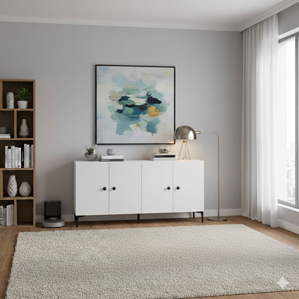 Μπουφές Λευκό 150x32x75cm | 555CHM1385