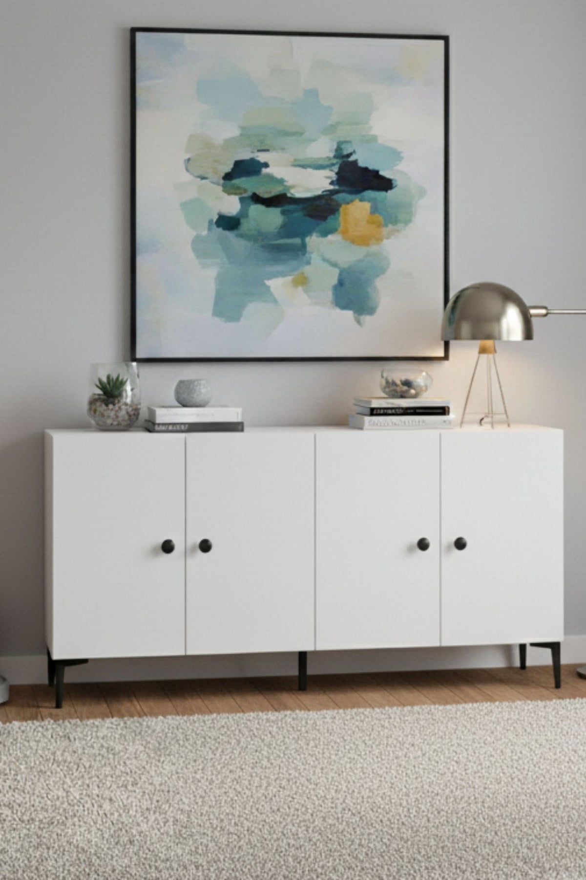 Μπουφές Λευκό 150x32x75cm | 555CHM1385