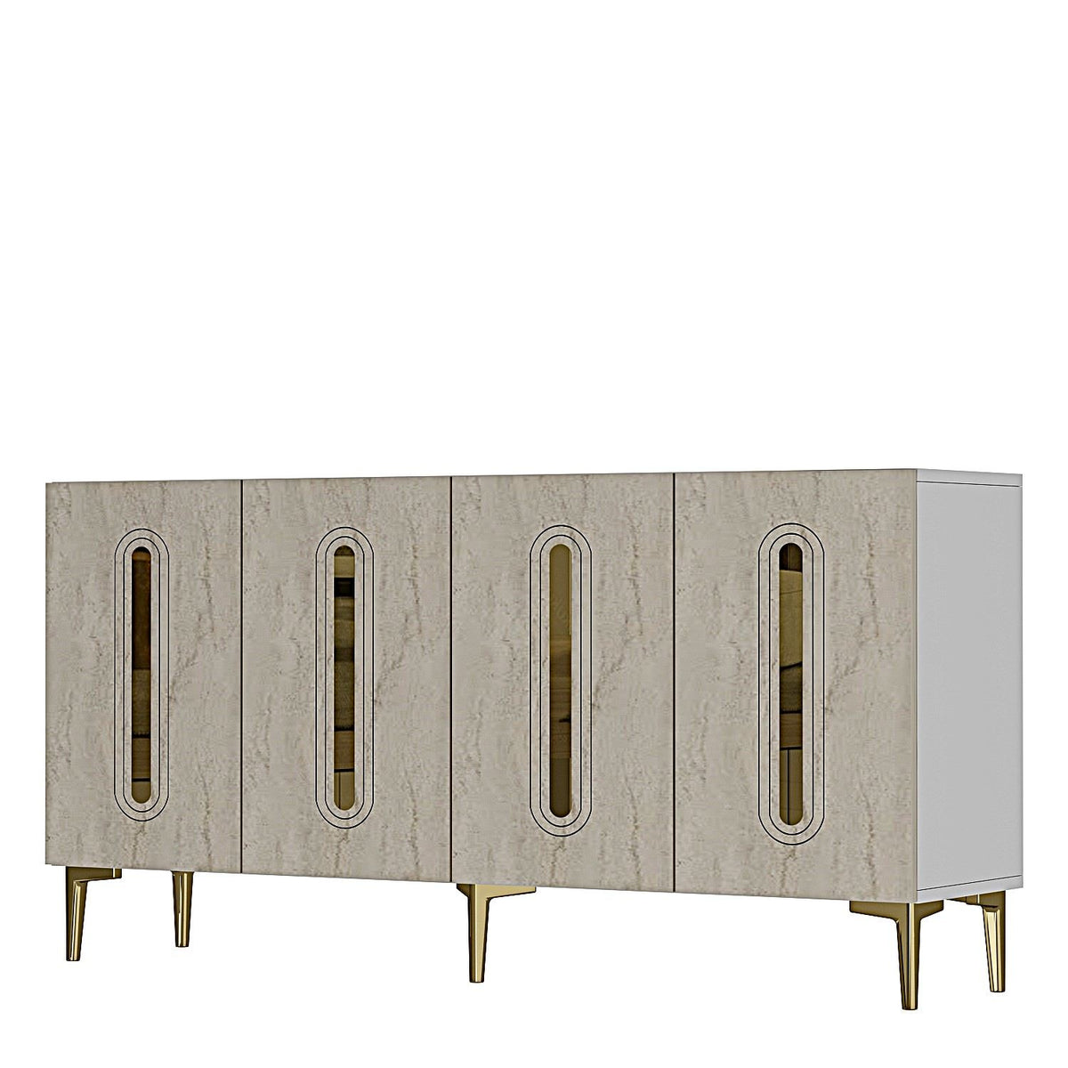 Μπουφές Λευκό
Τραβερτίνη
Χρυσό 150x32x75cm | 555CHM1392