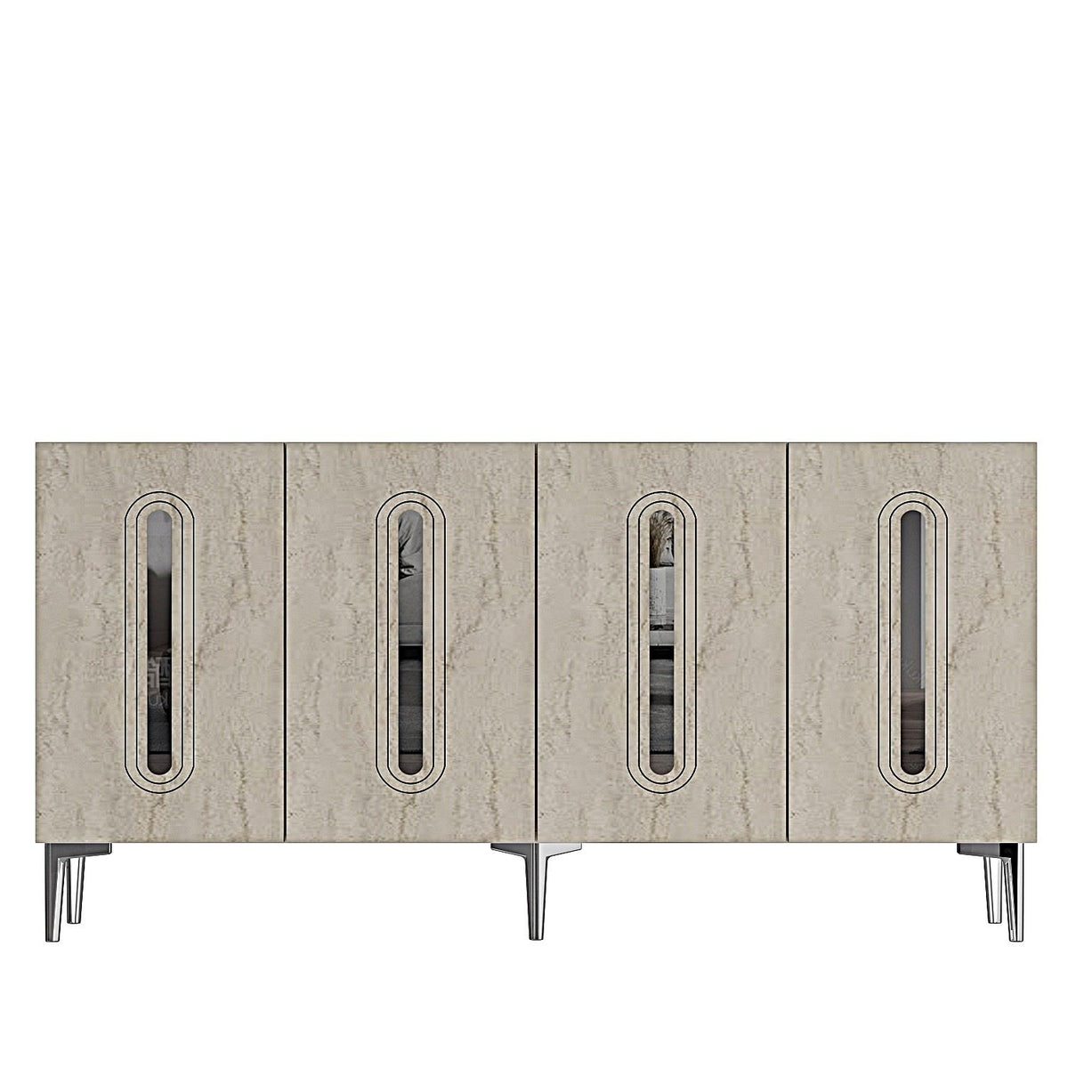 Μπουφές Λευκό
Τραβερτίνη
Ασημί 150x32x75cm | 555CHM1395