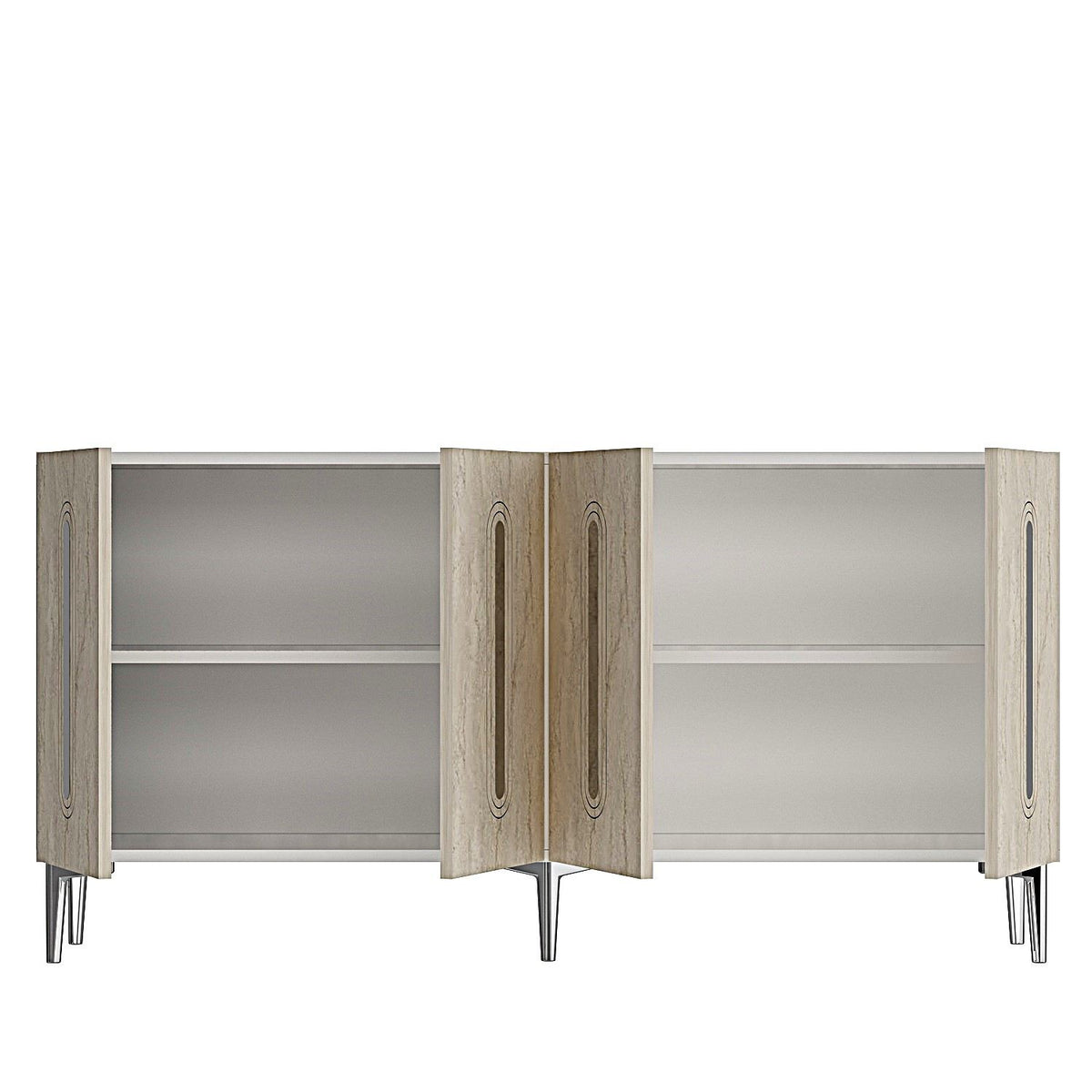 Μπουφές Λευκό
Τραβερτίνη
Ασημί 150x32x75cm | 555CHM1395