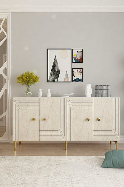 Μπουφές Λευκό
Τραβερτίνη
Χρυσό 150x32x75cm | 555CHM1398
