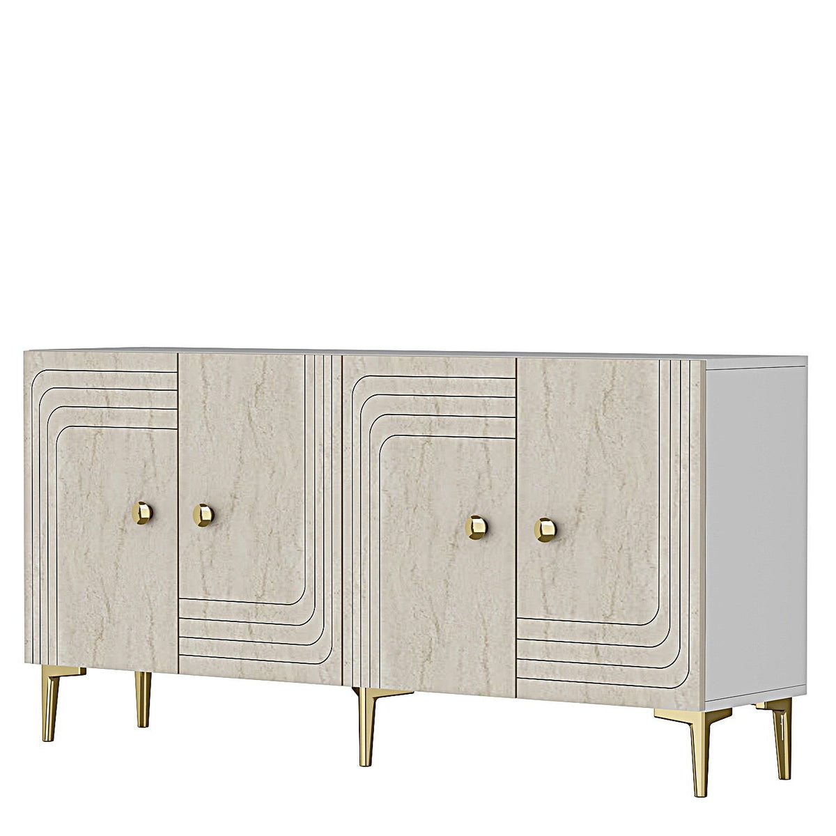 Μπουφές Λευκό
Τραβερτίνη
Χρυσό 150x32x75cm | 555CHM1398