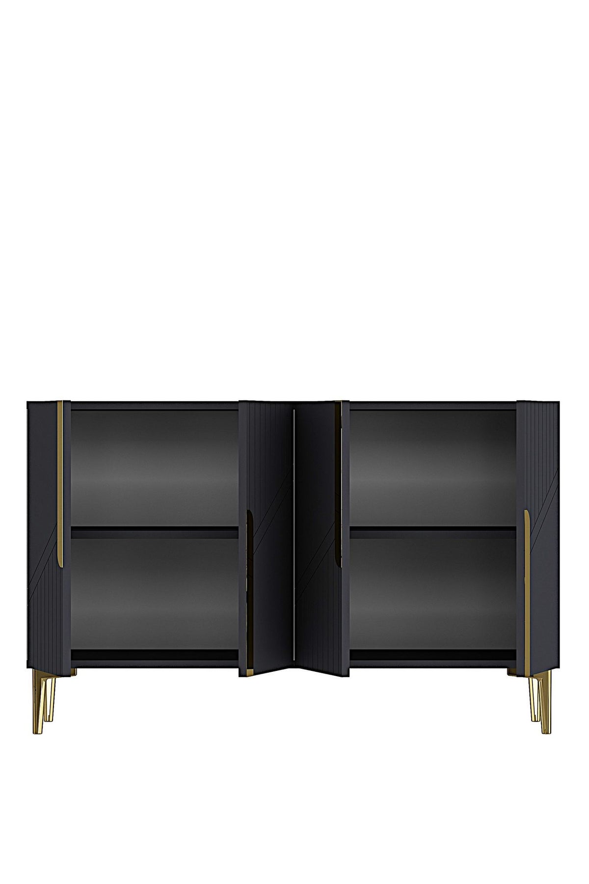 Κονσόλα Μπουφές 120x75x32 εκ Ανθρακί / Χρυσό 555CHM1504