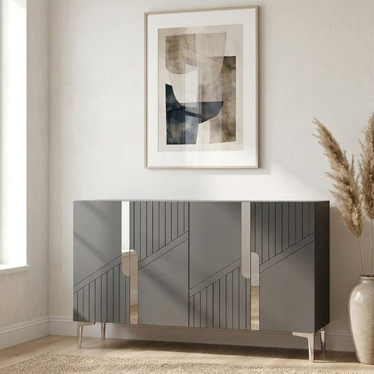 Κονσόλα Μπουφές 120x75x32 εκ Ανθρακί / Ασημί 555CHM1507