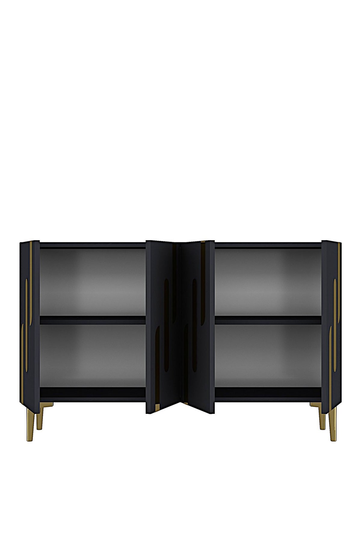 Κονσόλα Μπουφές 120x75x32 εκ Ανθρακί / Χρυσό 555CHM1510