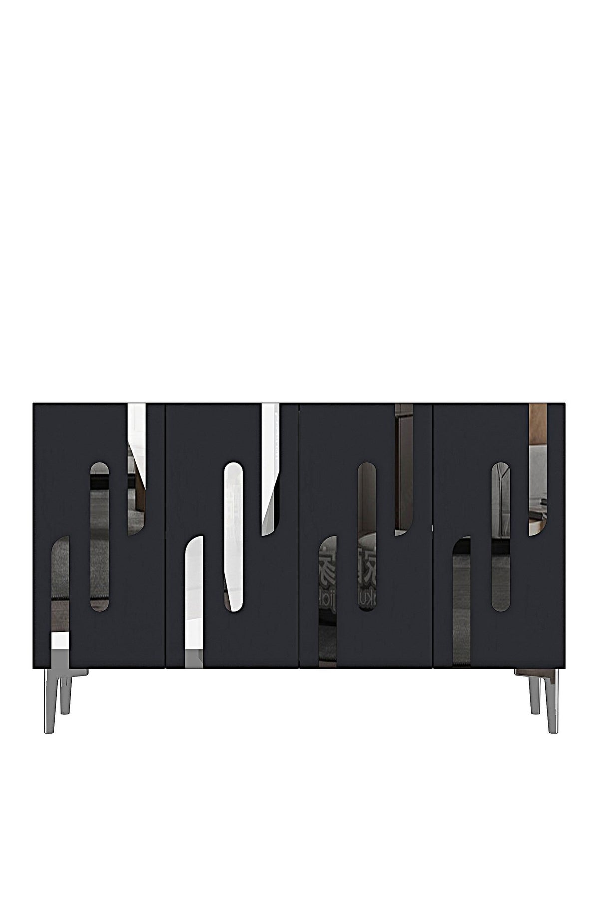 Κονσόλα Μπουφές 120x75x32 εκ Ανθρακί / Ασημί 555CHM1513