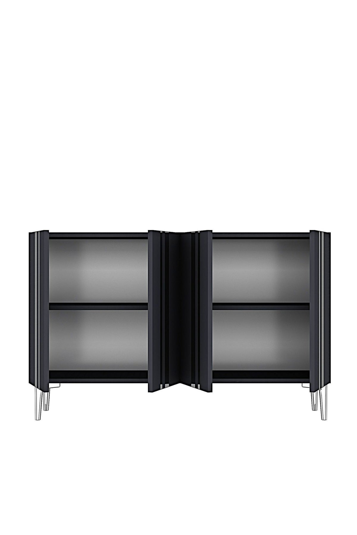 Κονσόλα Μπουφές 120x75x32 εκ Ανθρακί / Ασημί 555CHM1519