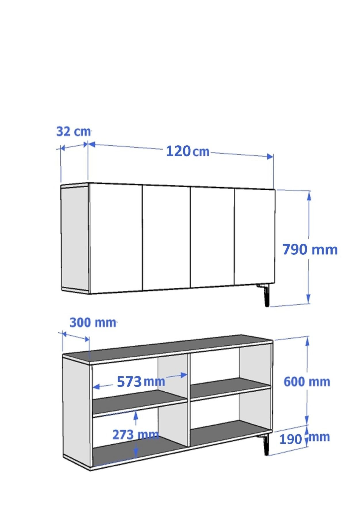 Κονσόλα Μπουφές 120x75x32 εκ Λευκό / Τραβερτίνο / Χρυσό 555CHM1524