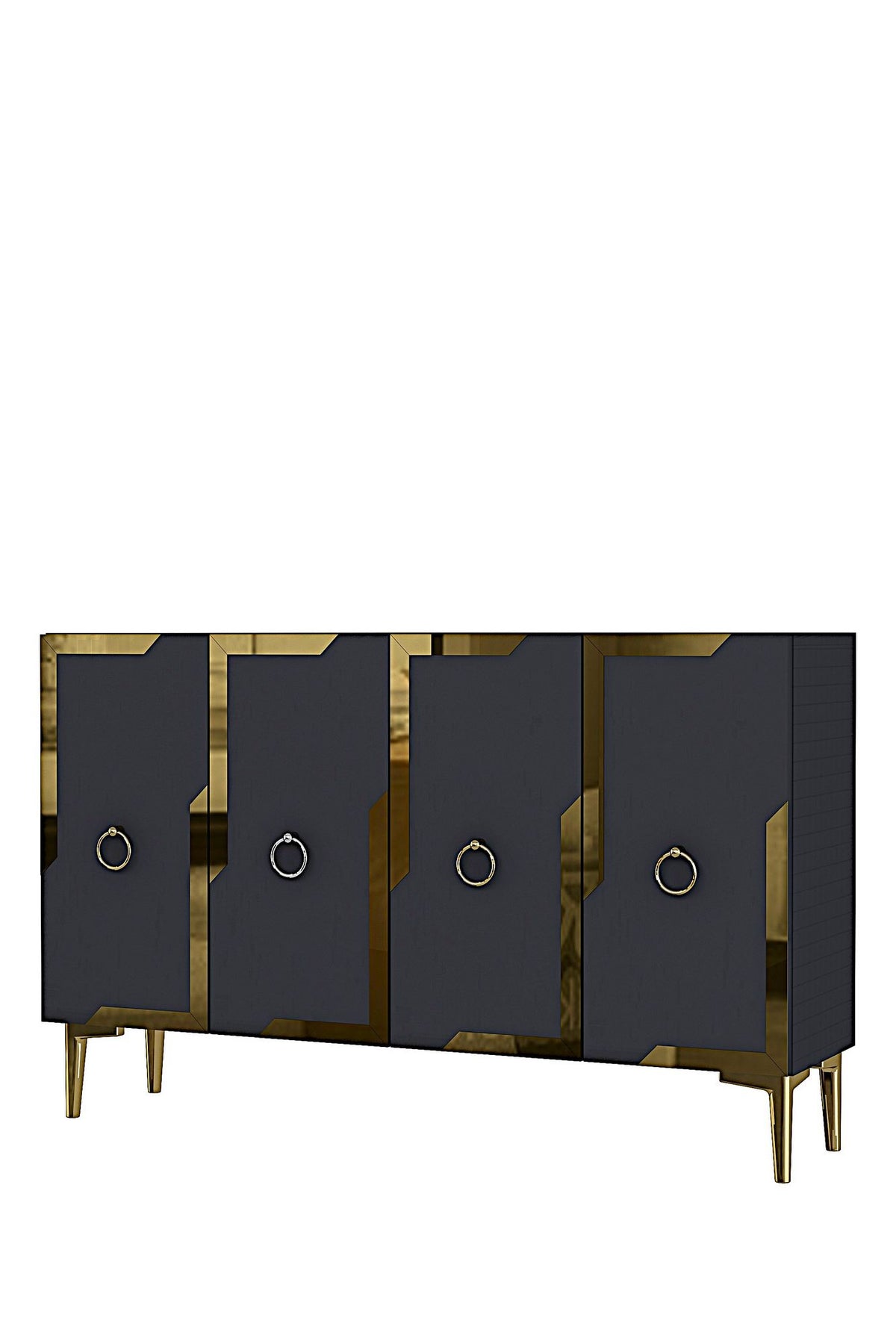 Κονσόλα Μπουφές 120x75x32 εκ Ανθρακί / Χρυσό 555CHM1540