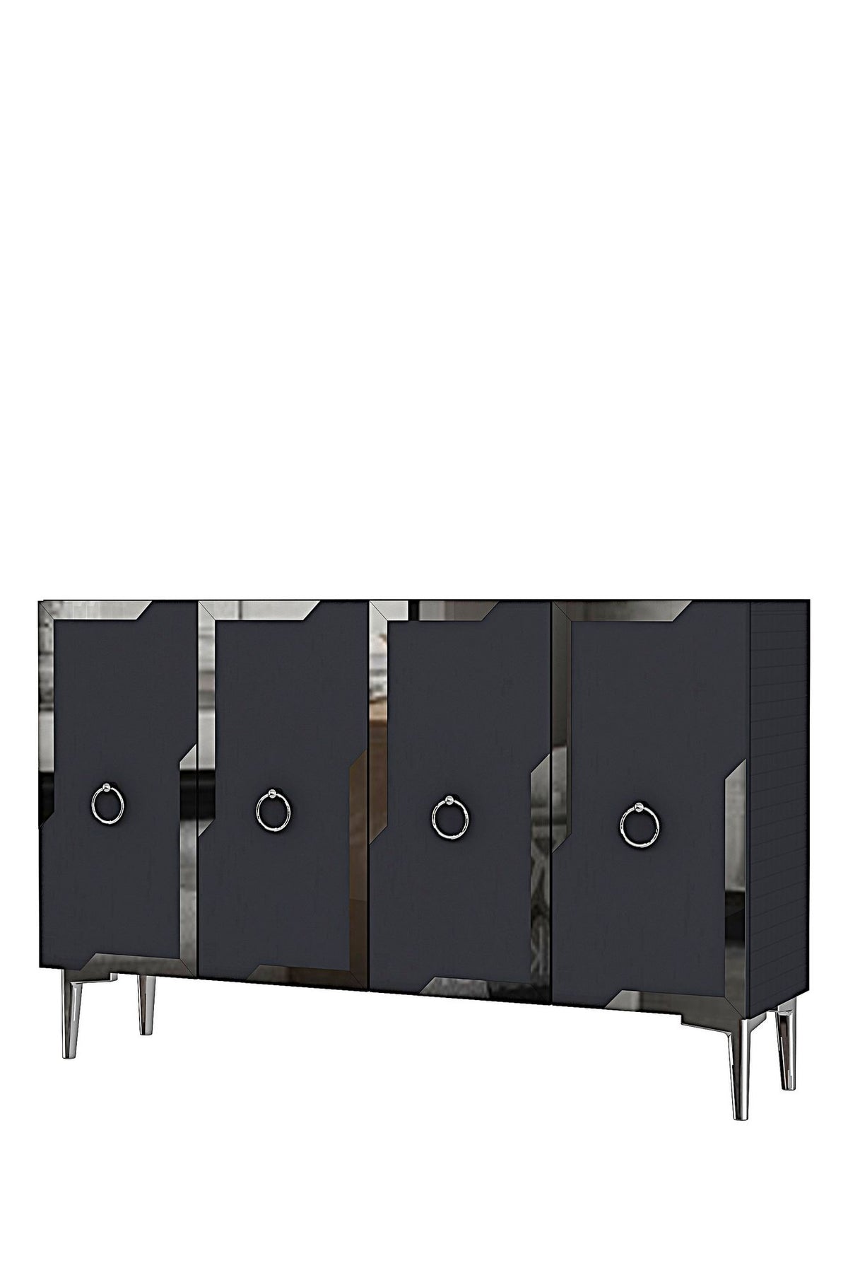Κονσόλα Μπουφές 120x75x32 εκ Ανθρακί / Ασημί 555CHM1544
