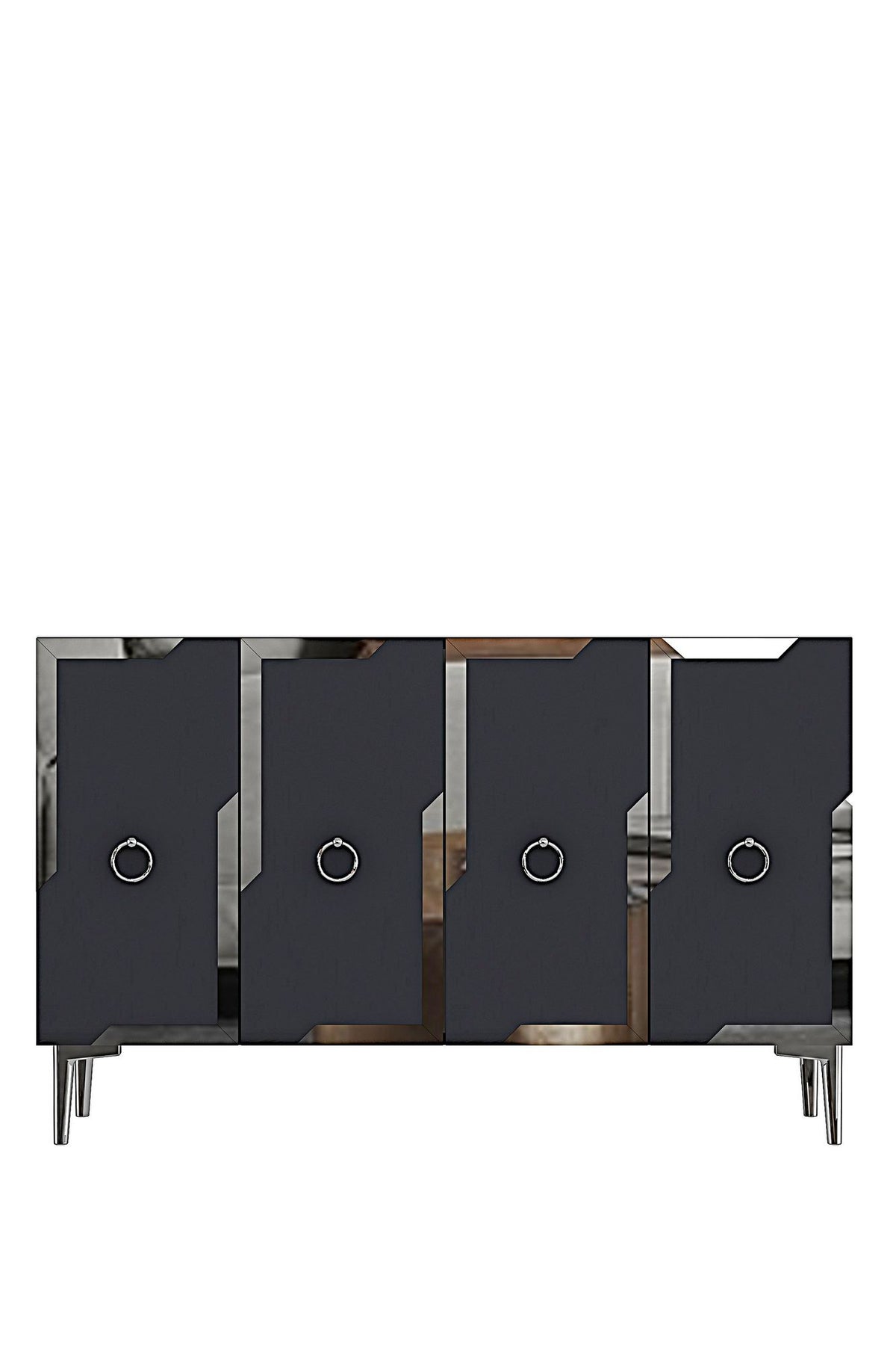 Κονσόλα Μπουφές 120x75x32 εκ Ανθρακί / Ασημί 555CHM1544