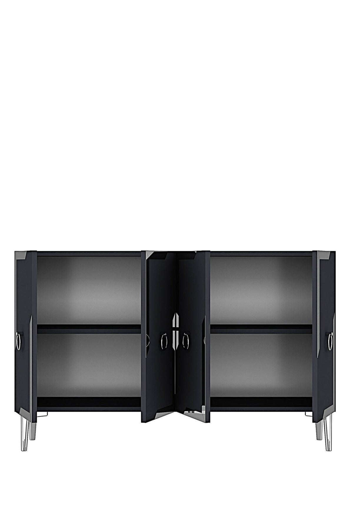Κονσόλα Μπουφές 120x75x32 εκ Ανθρακί / Ασημί 555CHM1544