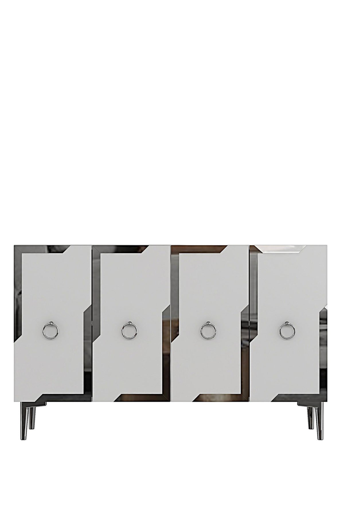 Κονσόλα Μπουφές 120x75x32 εκ Δρυς Sapphire / Λευκό / Ασημί 555CHM1547