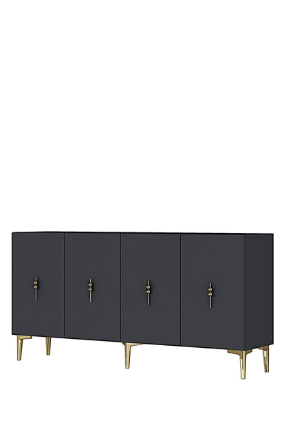 Κονσόλα Μπουφές 125x75x32 εκ Ανθρακί / Χρυσό 555CHM1565