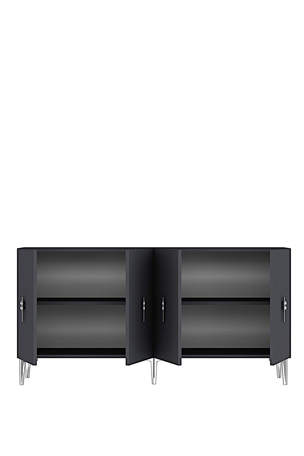 Κονσόλα Μπουφές 125x75x32 εκ Ανθρακί / Ασημί 555CHM1566