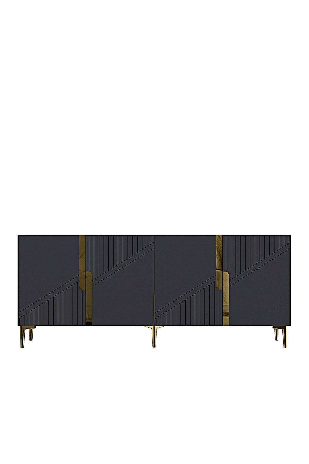 Κονσόλα Μπουφές 125x75x32 εκ Ανθρακί / Χρυσό 555CHM1571