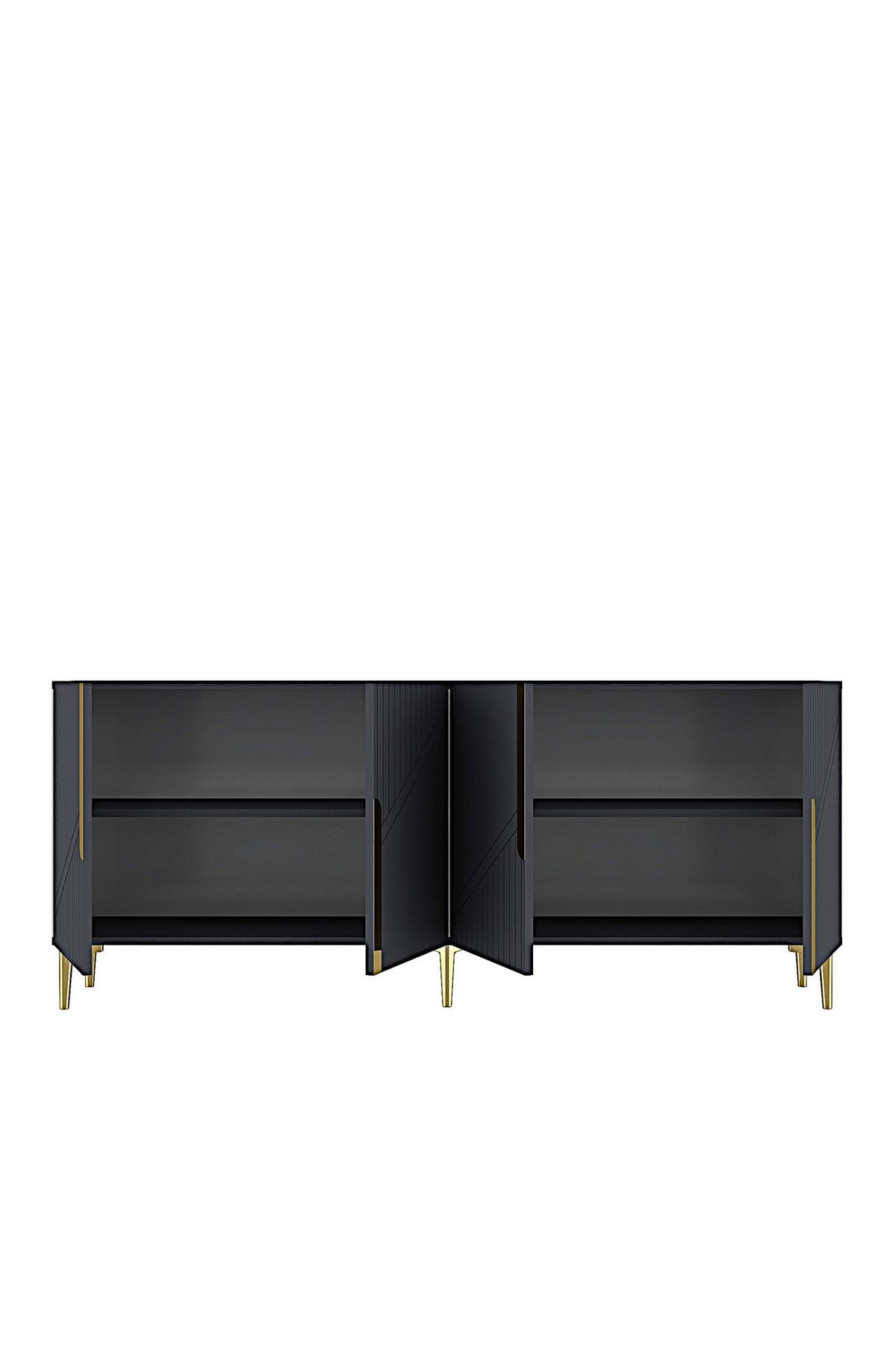 Κονσόλα Μπουφές 125x75x32 εκ Ανθρακί / Χρυσό 555CHM1571