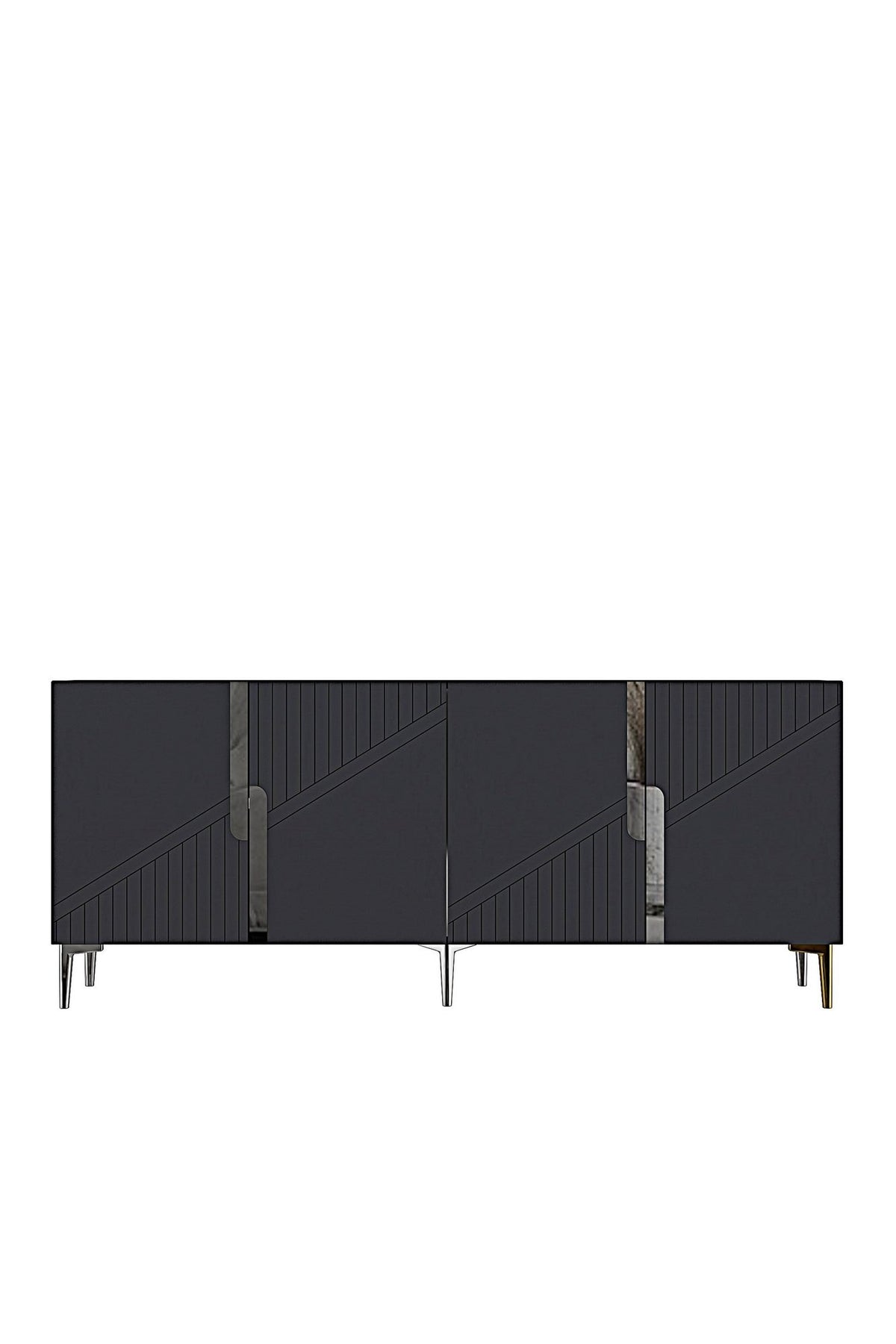 Κονσόλα Μπουφές 125x75x32 εκ Ανθρακί / Ασημί 555CHM1572