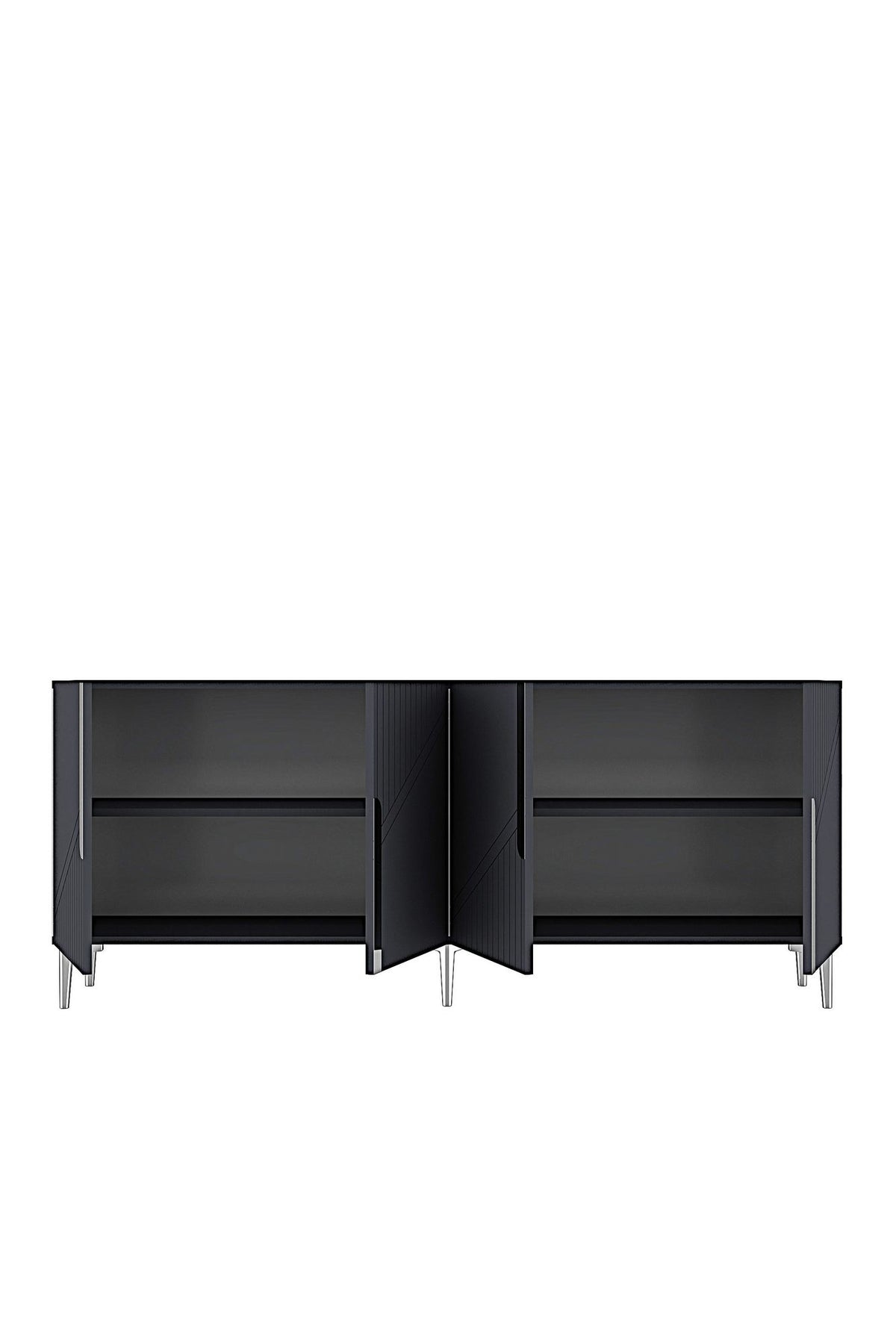 Κονσόλα Μπουφές 125x75x32 εκ Ανθρακί / Ασημί 555CHM1572