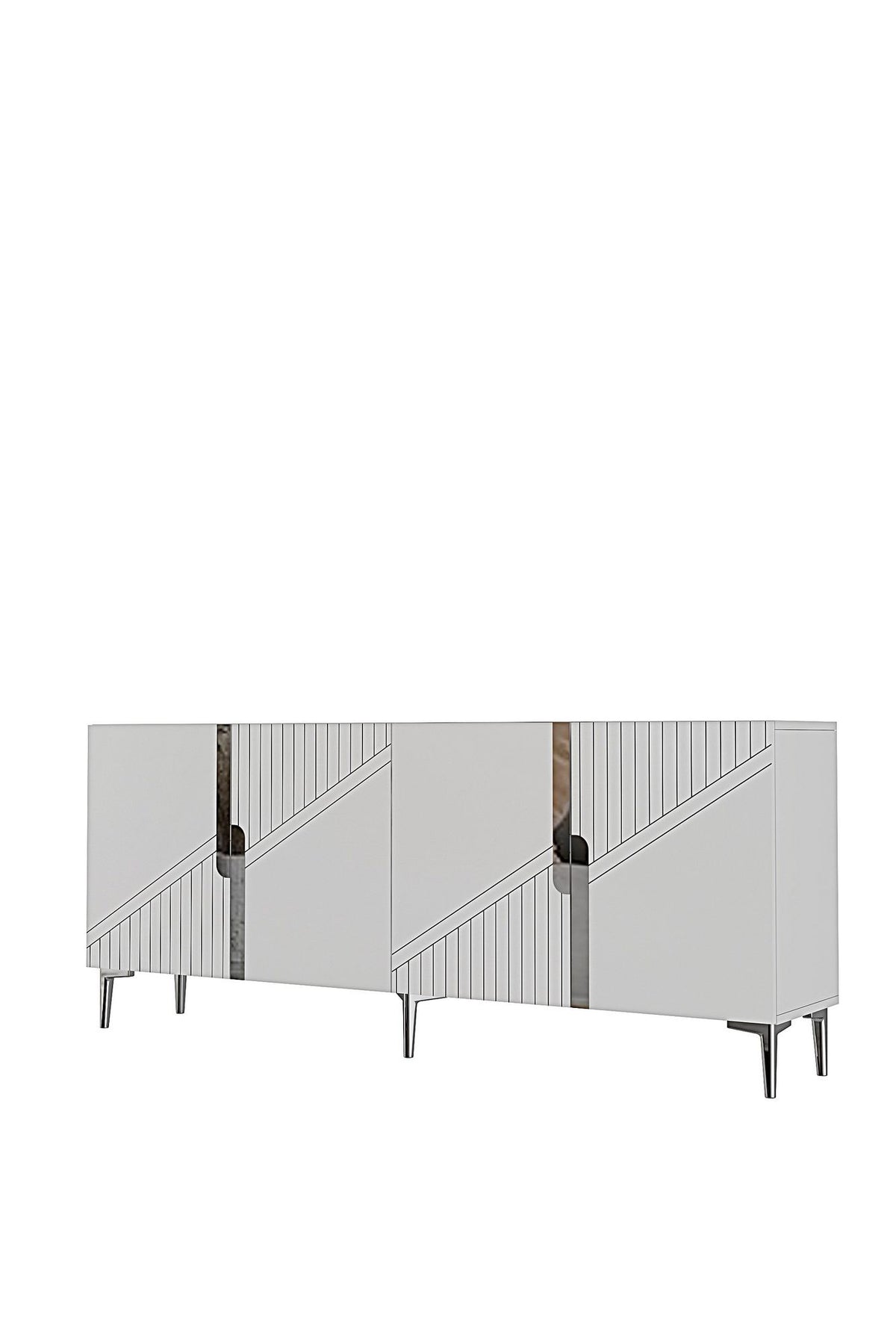 Κονσόλα Μπουφές 125x75x32 εκ Λευκό / Ασημί 555CHM1576