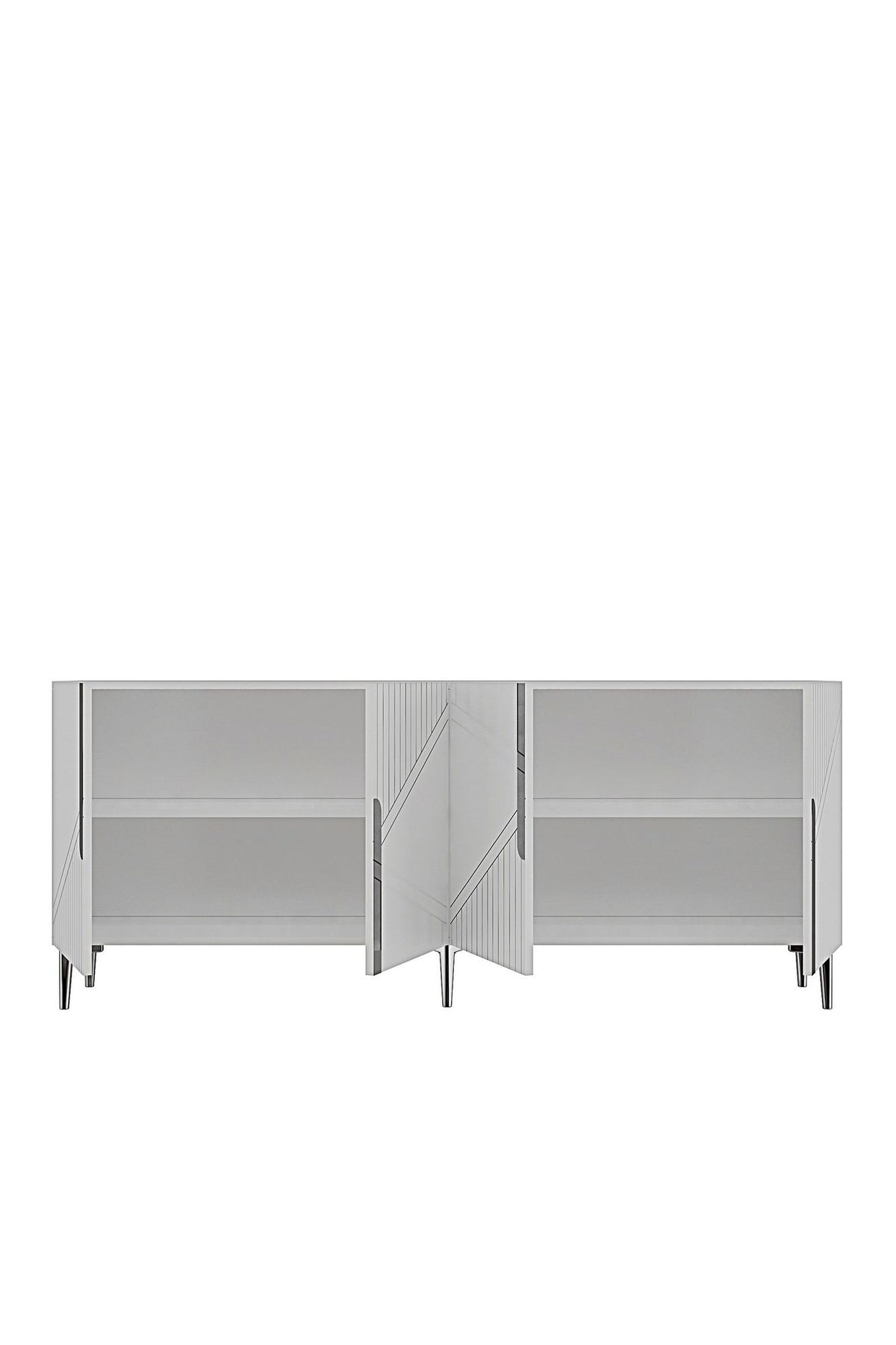 Κονσόλα Μπουφές 125x75x32 εκ Λευκό / Ασημί 555CHM1576