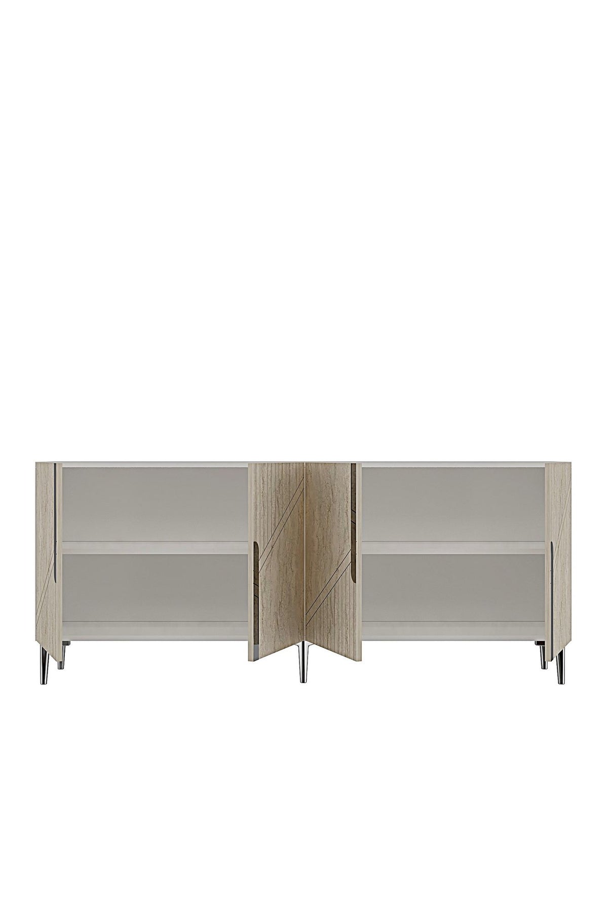 Κονσόλα Μπουφές 125x75x32 εκ Λευκό / Ασημί 555CHM1578