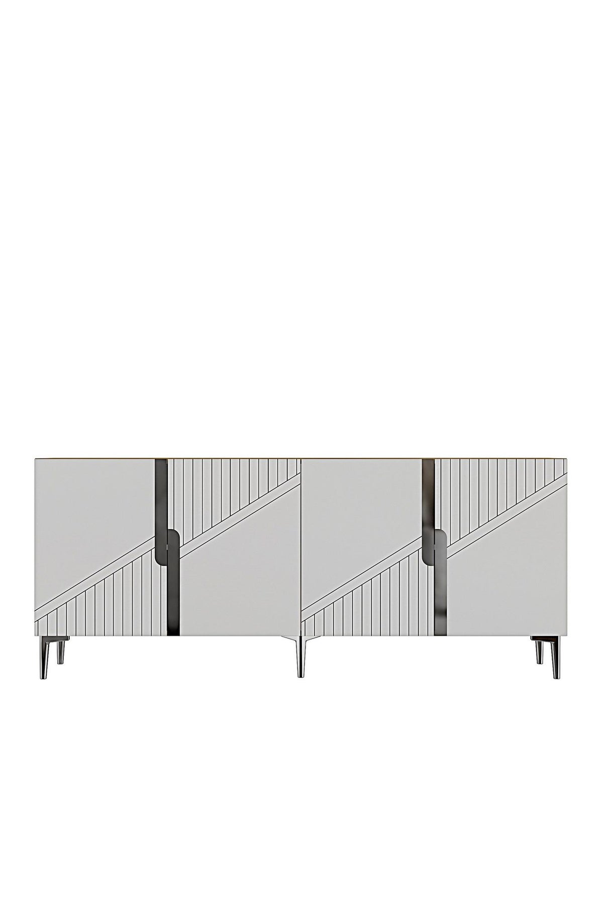 Κονσόλα Μπουφές 125x75x32 εκ Δρυς Sapphire / Λευκό / Ασημί 555CHM1580
