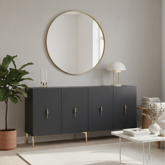 Κονσόλα Μπουφές 150x75x32 εκ Ανθρακί / Χρυσό 555CHM1587