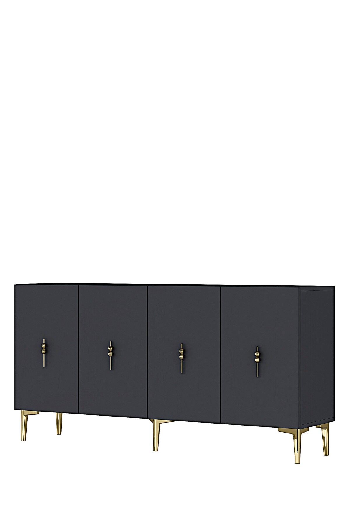 Κονσόλα Μπουφές 150x75x32 εκ Ανθρακί / Χρυσό 555CHM1587
