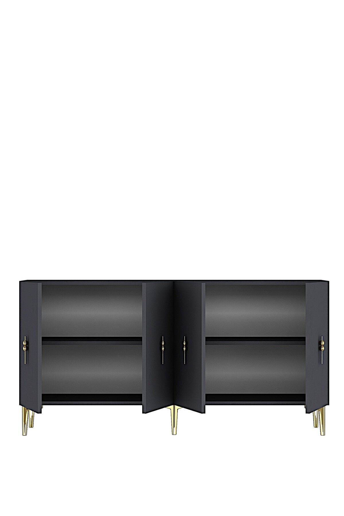 Κονσόλα Μπουφές 150x75x32 εκ Ανθρακί / Χρυσό 555CHM1587