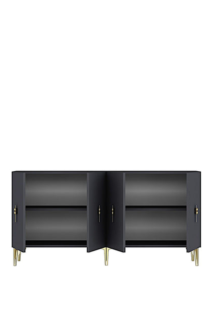 Κονσόλα Μπουφές 150x75x32 εκ Ανθρακί / Χρυσό 555CHM1587