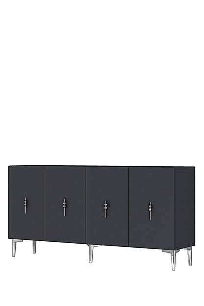 Κονσόλα Μπουφές 150x75x32 εκ Ανθρακί / Ασημί 555CHM1588