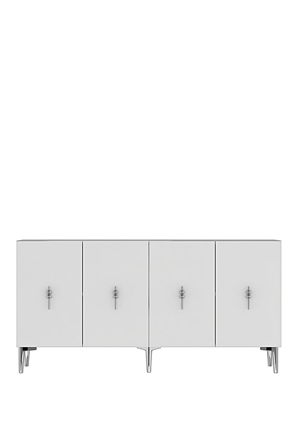 Κονσόλα Μπουφές 150x75x32 εκ Λευκό / Ασημί 555CHM1590