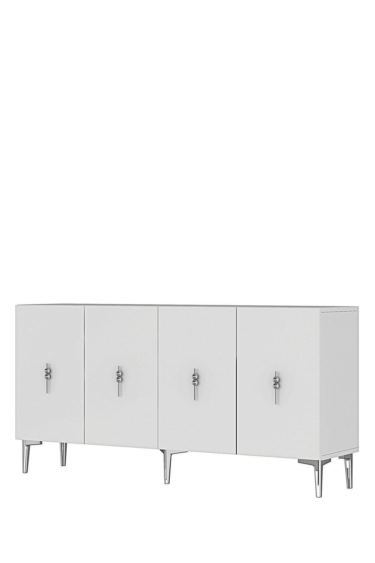 Κονσόλα Μπουφές 150x75x32 εκ Λευκό / Ασημί 555CHM1590