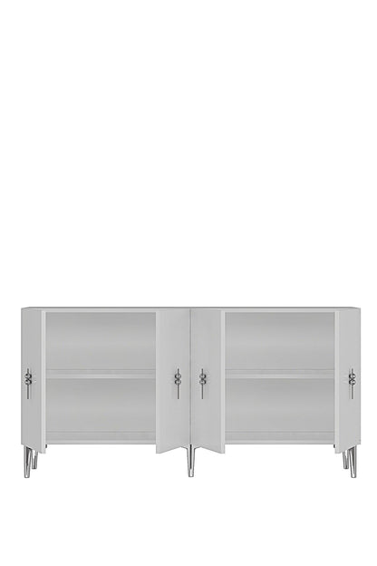 Κονσόλα Μπουφές 150x75x32 εκ Λευκό / Ασημί 555CHM1590
