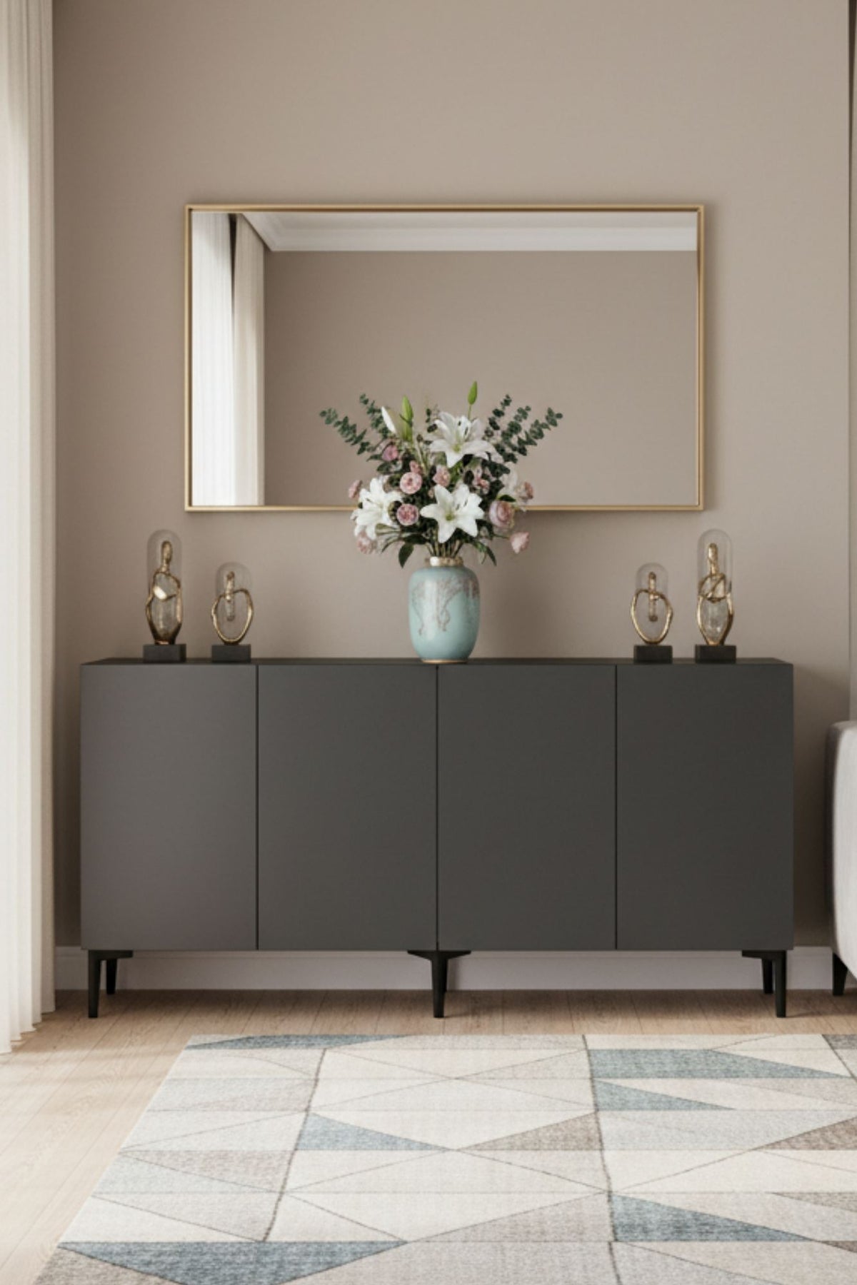Κονσόλα Μπουφές 150x75x32 εκ Ανθρακί 555CHM1597