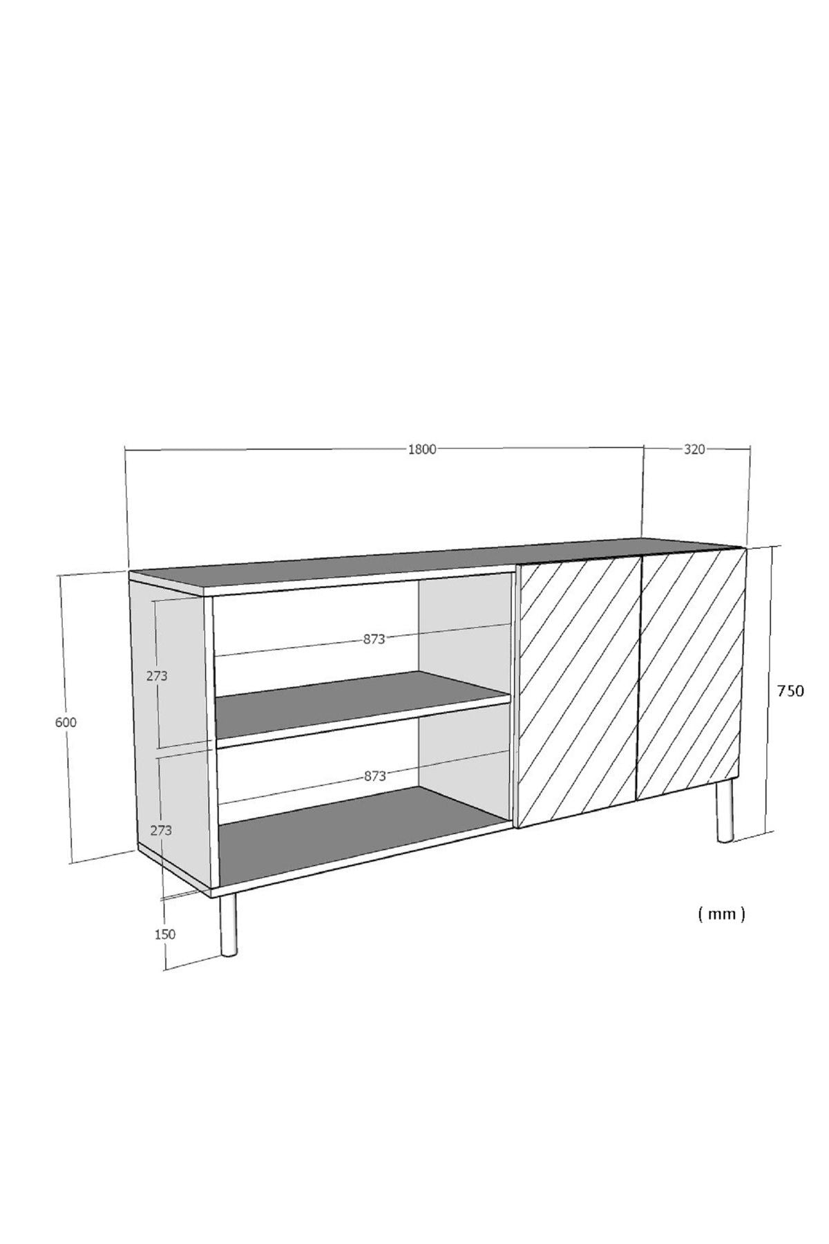 Κονσόλα Μπουφές 180x75x32 εκ Λευκό 555CHM1682