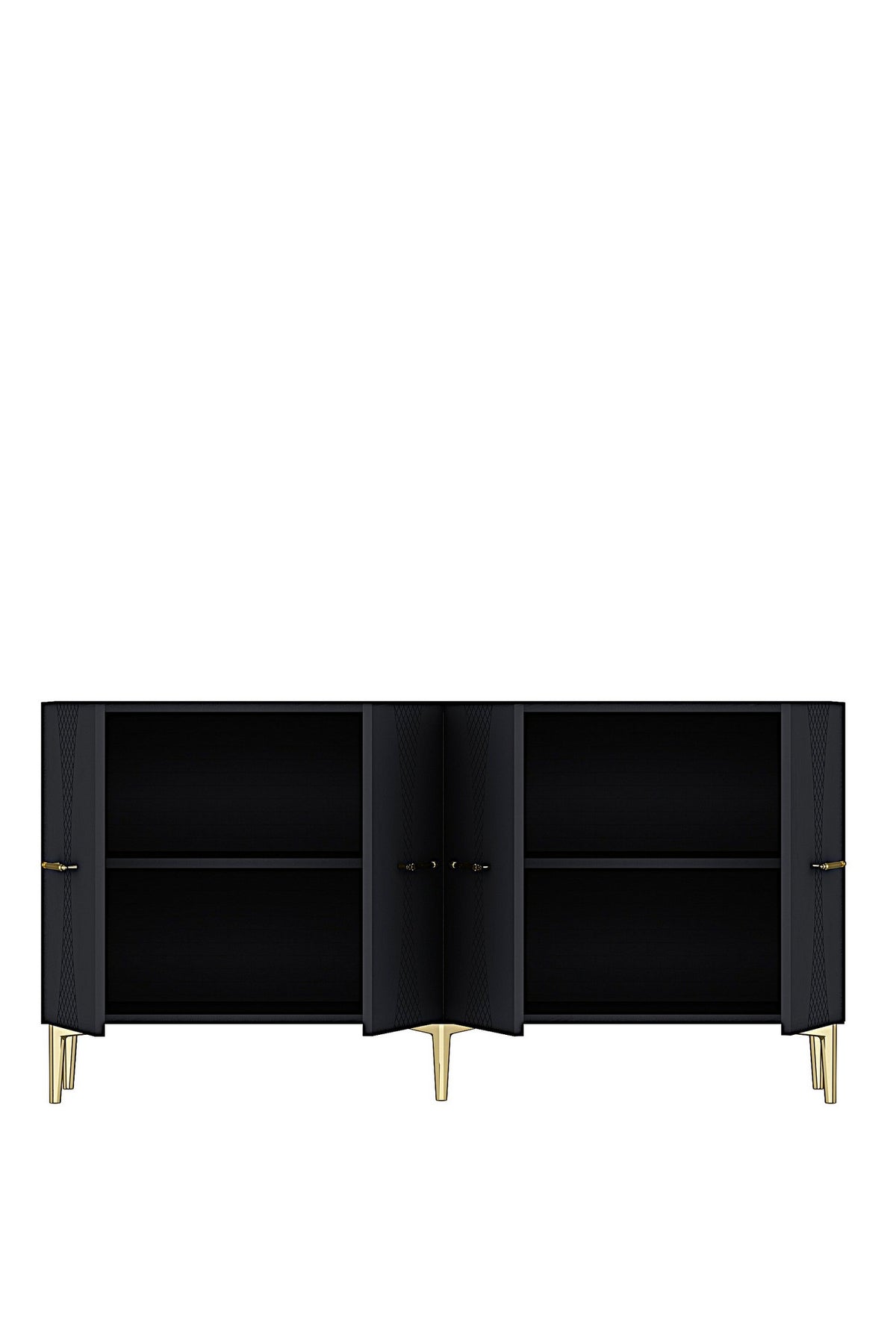 Κονσόλα Μπουφές 150x75x32 εκ Ανθρακί / Χρυσό 555CHM1707