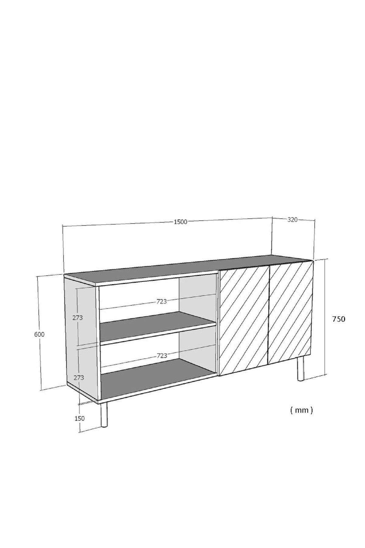 Κονσόλα Μπουφές 150x75x32 εκ Λευκό / Χρυσό 555CHM1709