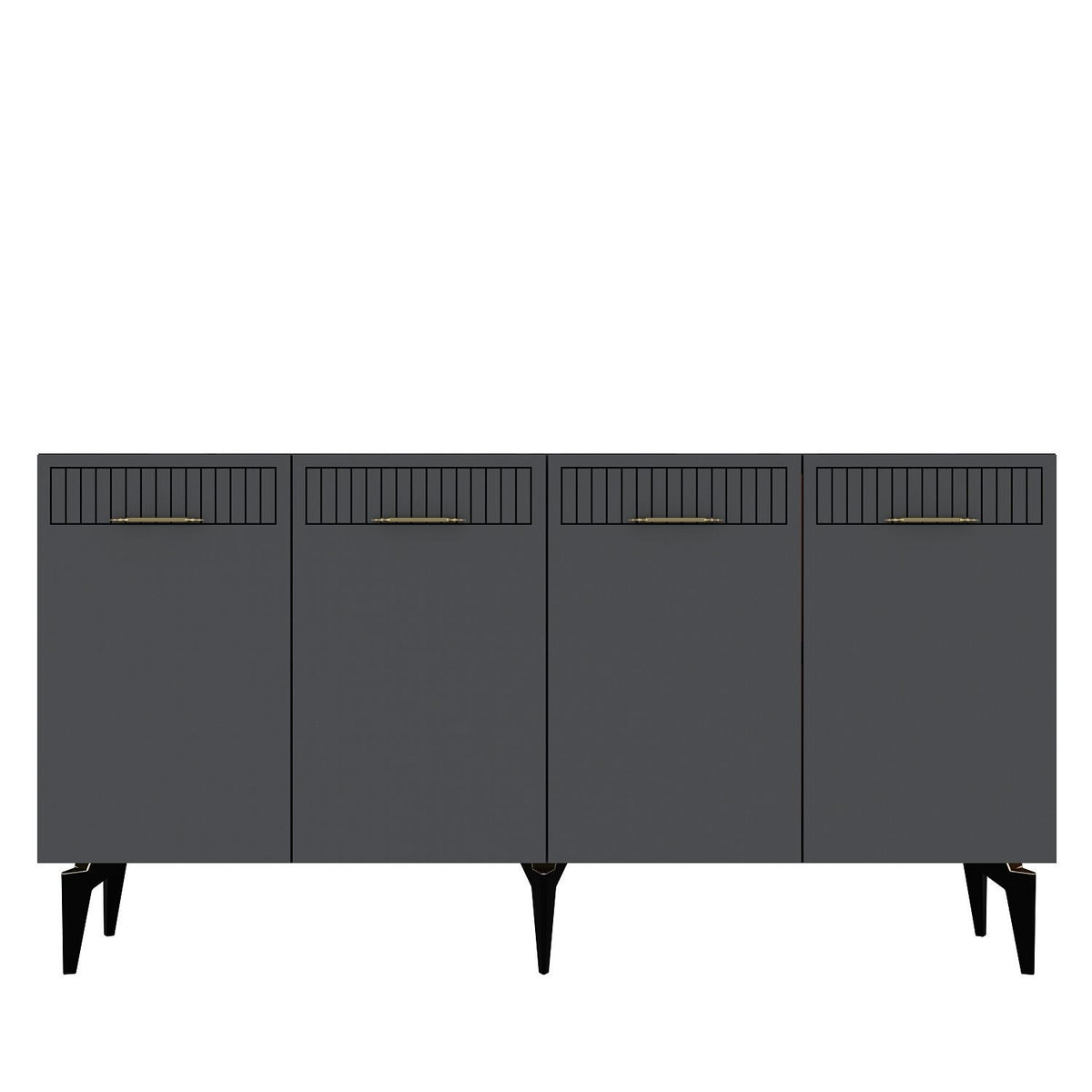 Κονσόλα Μπουφές 150x79x32 εκ Ανθρακί / Χρυσό 555CHM1712